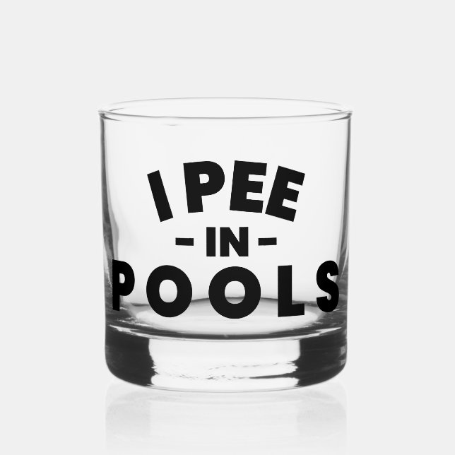 I Pee In Pools Funny Rocks Glass (Front)