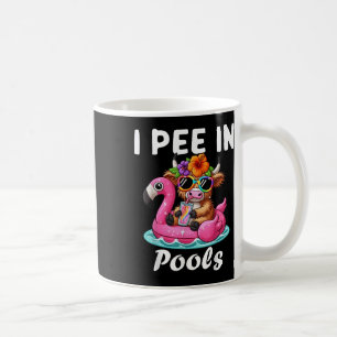 I Pee In Pools Highlands Cow Funny Jokes Sarcastic Coffee Mug