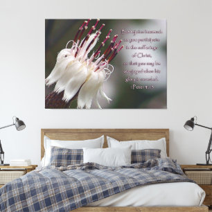 I Peter 4:13 Inspirational Floral Canvas Print