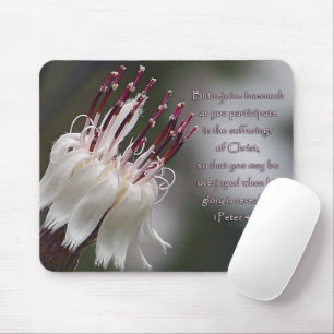 I Peter 4:13 Inspirational Floral Mouse Mat