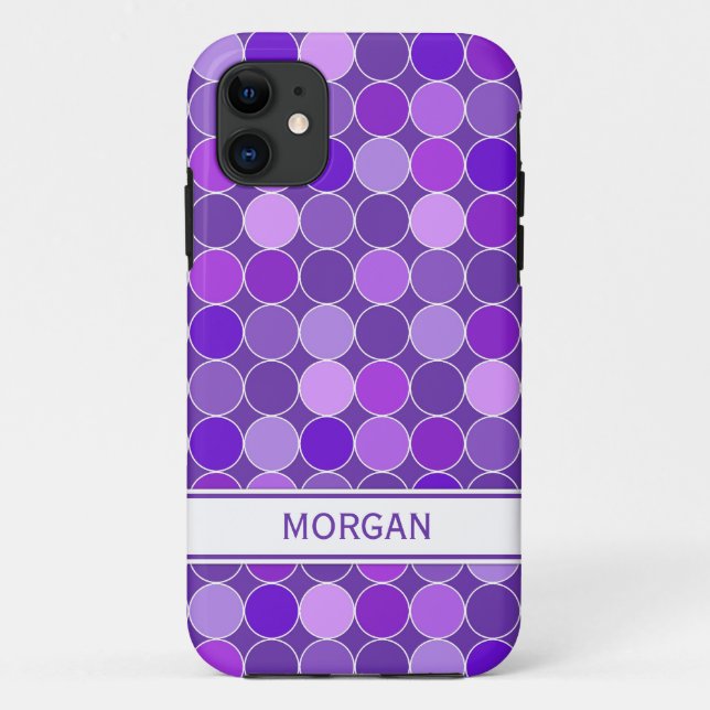 i Phone 5 Custom Name Purple Circles Pattern Case-Mate iPhone Case (Back)