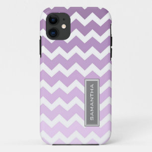 i Phone 5 Purple Ombre Chevron Custom Name iPhone 11 Case