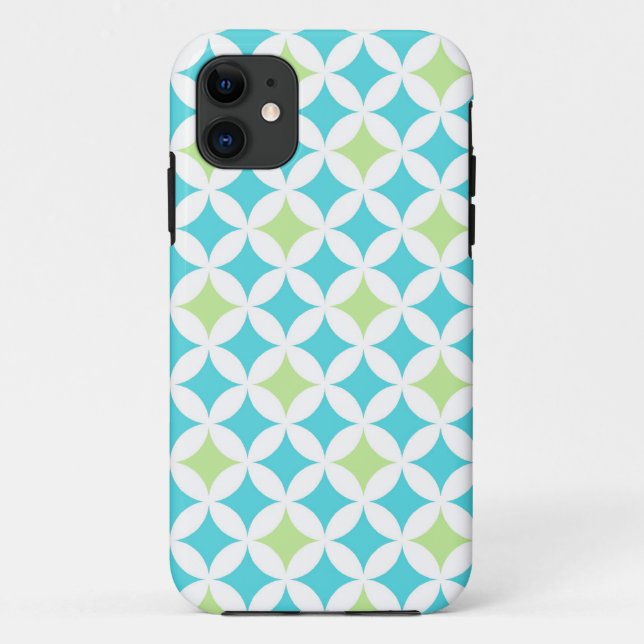 i Phone 5 Teal Geometric Pattern Case-Mate iPhone Case (Back)