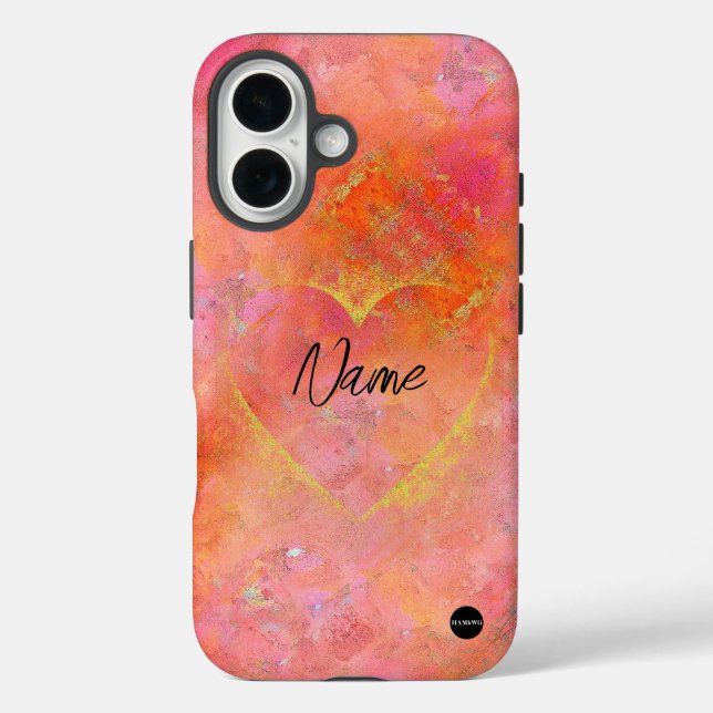 I phone Case Heart Mixed Fiery  Colours HAMbWG (Back)