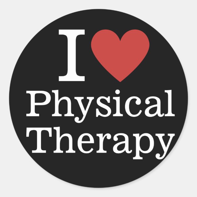 I ❤️ Physical Therapy for Students/Faculty CUSTOM Classic Round Sticker (Front)