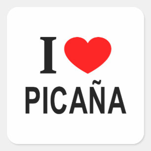 I ❤️ PICAÑA I LOVE PICAÑA I HEART PICAÑA SQUARE STICKER