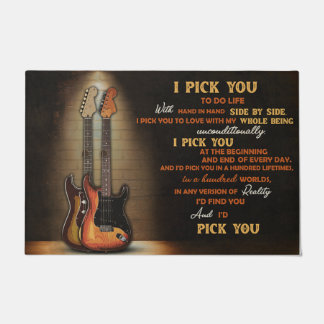 I Pick You Guitar Mat, Guitar Lovers Gift Doormat