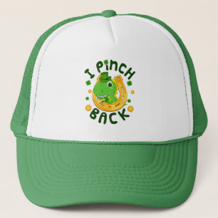 I Pinch Back Funny St Patrick's Day Dinosaur Trucker Hat