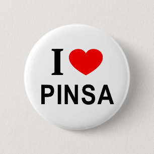 I ❤️ PINSA I LOVE PINSA I HEART PINSA 6 CM ROUND BADGE
