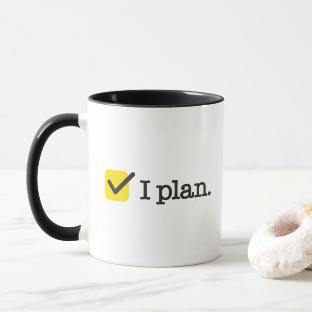 "I plan. God laughs." Funny Recovery Mug (With Donut)