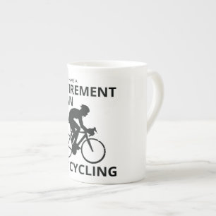 I plan on cycling when i retire bone china mug