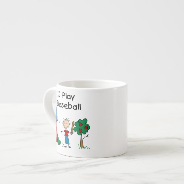 I Play Baseball Espresso Cup (Front Left)