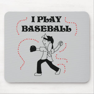 I Play Baseball- Girl Tshirts and Gifts Mouse Mat