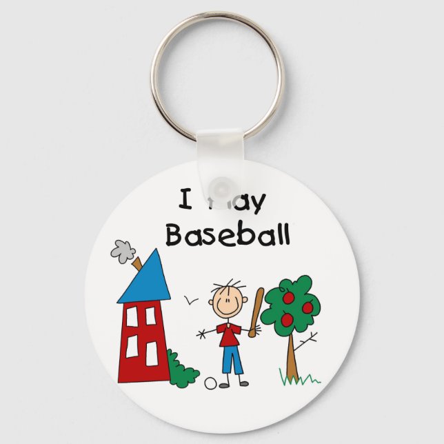 I Play Baseball Key Ring (Front)