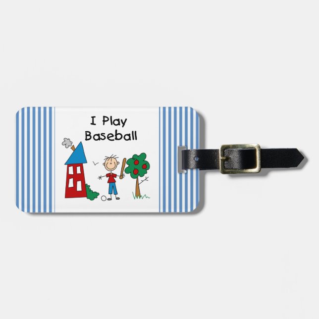 I Play Baseball Luggage Tag (Front Horizontal)