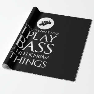 I Play Bass Funny Bass Guitar Wrapping Paper