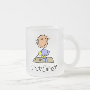 I Play Cards Frosted Glass Coffee Mug