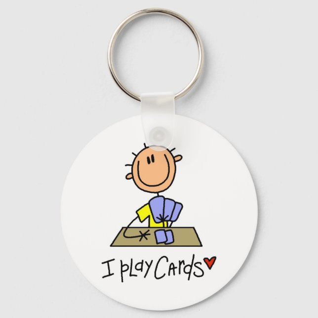 I Play Cards Key Ring (Front)
