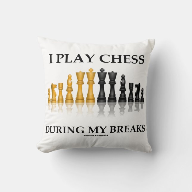 I Play Chess During My Breaks Reflective Chess Cushion (Front)
