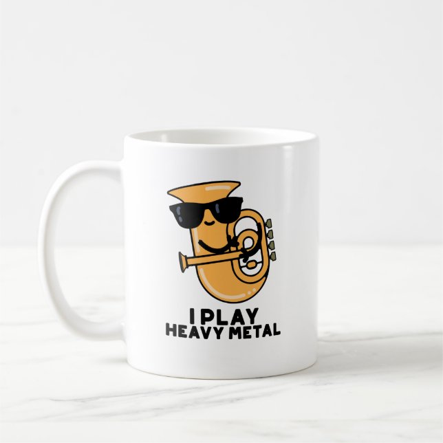 I Play Heavy Metal Funny Tuba Pun  Coffee Mug (Left)