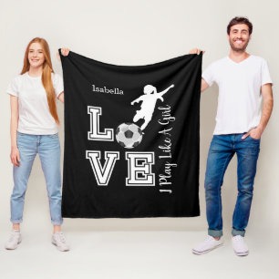 I Play Like A Girl - DIY Background Colour Fleece Blanket