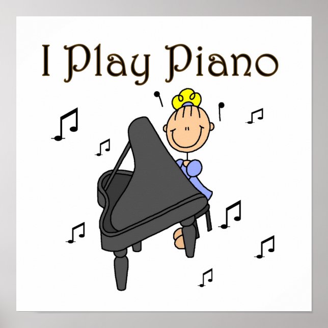 I Play Piano T-shirts and Gifts Poster (Front)