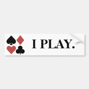 I PLAY Poker Bumper Sticker