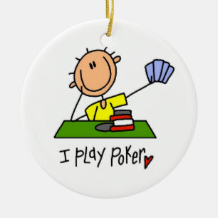 I Play Poker Ceramic Tree Decoration