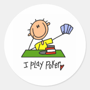 I Play Poker Classic Round Sticker