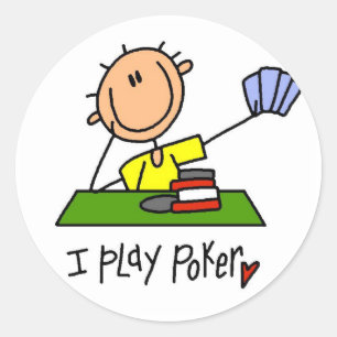 I Play Poker Classic Round Sticker