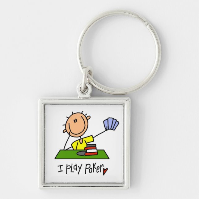 I Play Poker Key Ring (Front)