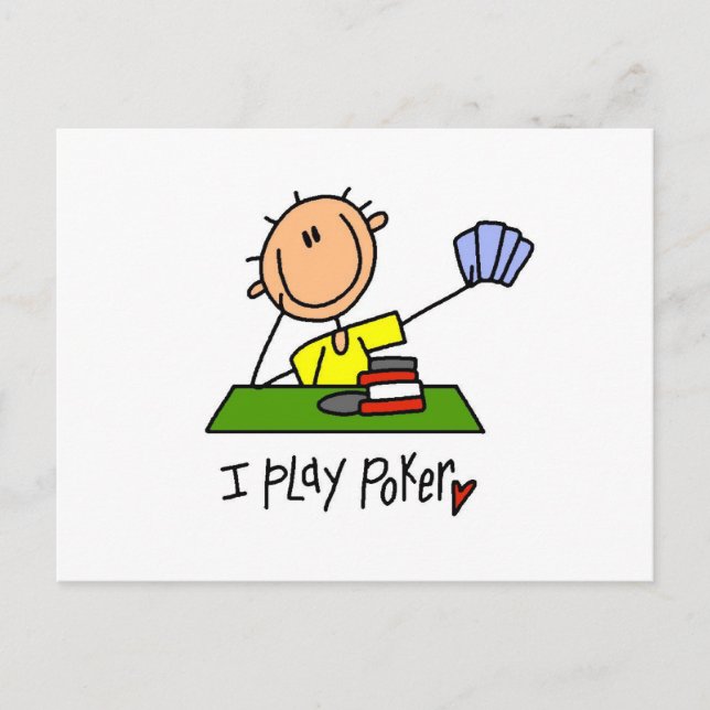 I Play Poker Postcard (Front)