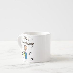 I Play Saxophone Stick Figure T-shirts and Gifts Espresso Cup