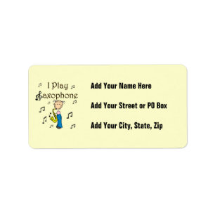I Play Saxophone Stick Figure T-shirts and Gifts Label