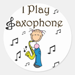 I Play Saxophone Stickers Sticker