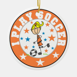 I Play Soccer T-shirts and Gifts Ceramic Tree Decoration