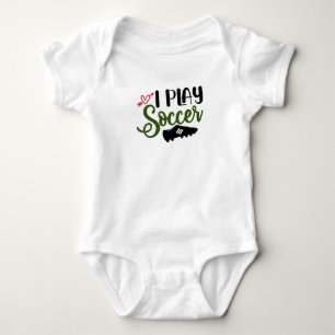 I play soccer with ball and soccer shoe baby bodysuit