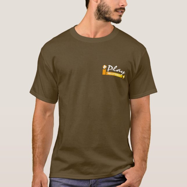 I Play Volleyball Yellow Sun - Brown Tee (Front)