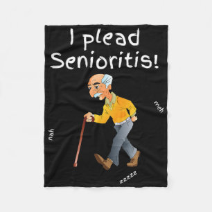 I Plead Senioristis. Old Senior Man Woman Aging He Fleece Blanket