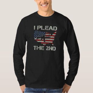 I Plead The 2nd Amendment - US Flag AR15 Pro Gun R T-Shirt