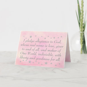 I pledge allegiance to God, greeting card