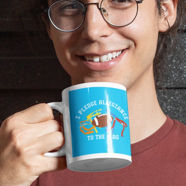 I Pledge Allegiance to the Flag Football Graphic Coffee Mug (Creator Uploaded)