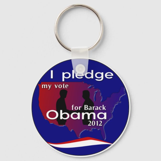 I Pledge My Vote For Barack Obama 2012 Keychain (Front)