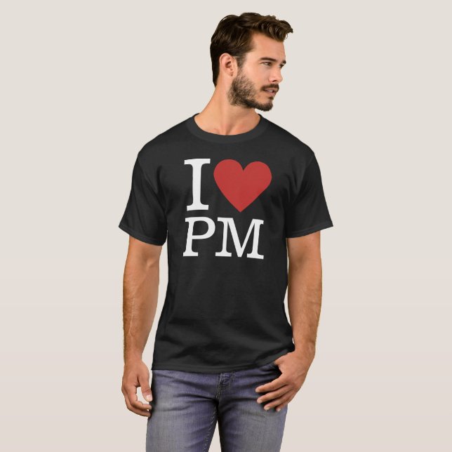I ❤️ PM Project Management for Employee CUSTOM Men T-Shirt (Front Full)
