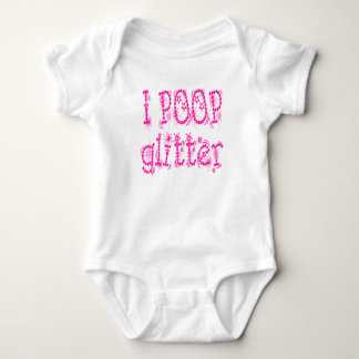 I Poop Glitter Pink Baby One Piece Bodysuit