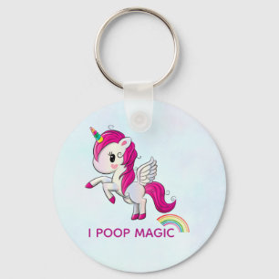 I Poop Magic Funny Unicorn Saying Key Ring