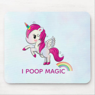 I Poop Magic Funny Unicorn Saying Mouse Mat