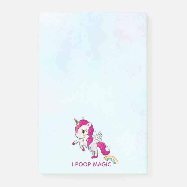 I Poop Magic Funny Unicorn Saying Post-it Notes (Front)