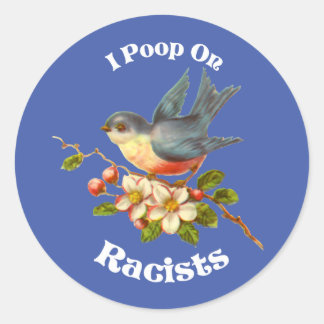 I poop on Racists Classic Round Sticker