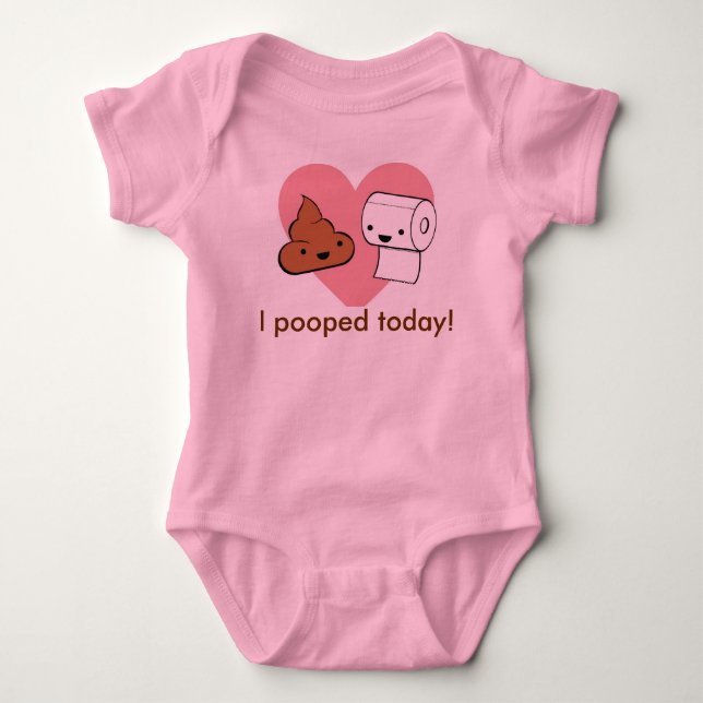 i pooped today baby bodysuit (Front)
